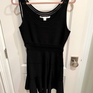 DVF Diane Von Furstenberg classic black bandage-style dress with flouncy hem